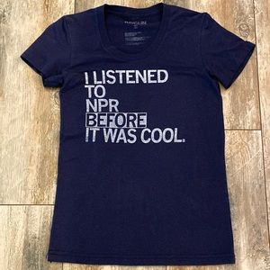 Raygun I Listened To NPR Before It Was Cool Navy T-Shirt Size Medium